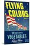 Crate Label for Flying Colors Vegetables-null-Mounted Art Print