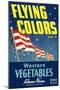 Crate Label for Flying Colors Vegetables-null-Mounted Art Print