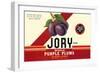 Crate Label for Jory Purple Plums-null-Framed Art Print