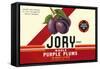 Crate Label for Jory Purple Plums-null-Framed Stretched Canvas