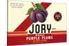 Crate Label for Jory Purple Plums-null-Stretched Canvas