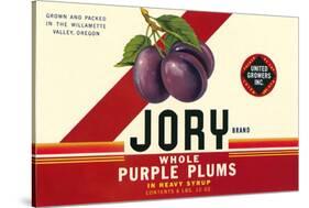 Crate Label for Jory Purple Plums-null-Stretched Canvas