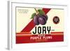 Crate Label for Jory Purple Plums-null-Framed Art Print