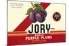 Crate Label for Jory Purple Plums-null-Mounted Art Print