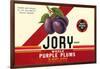 Crate Label for Jory Purple Plums-null-Framed Art Print