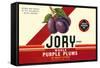 Crate Label for Jory Purple Plums-null-Framed Stretched Canvas