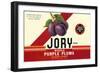 Crate Label for Jory Purple Plums-null-Framed Premium Giclee Print