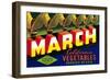 Crate Label for March Vegetables-null-Framed Art Print