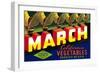 Crate Label for March Vegetables-null-Framed Art Print