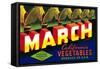 Crate Label for March Vegetables-null-Framed Stretched Canvas