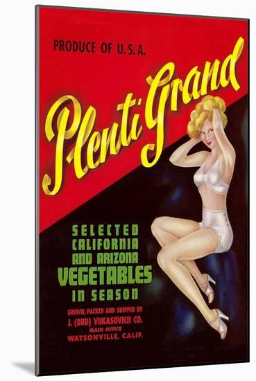 Crate Label for Plenti Grand Vegetables-null-Mounted Art Print