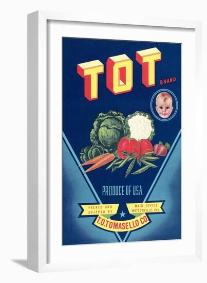 Crate Label for Tot Vegetables-null-Framed Art Print