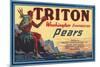 Crate Label for Triton Pears-null-Mounted Art Print