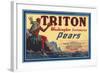 Crate Label for Triton Pears-null-Framed Art Print