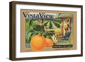 Crate Label "Orange"-Kerne Erickson-Framed Art Print