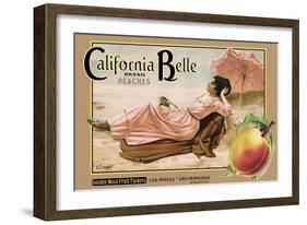 Crate Label "Peaches"-Kerne Erickson-Framed Art Print