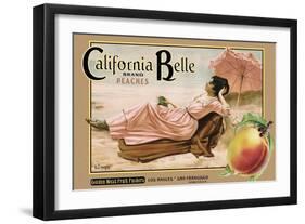 Crate Label "Peaches"-Kerne Erickson-Framed Art Print