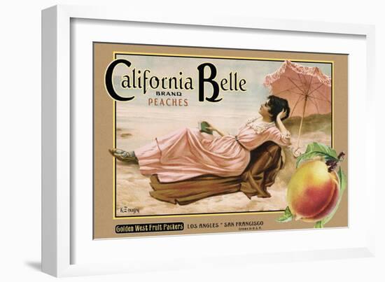 Crate Label "Peaches"-Kerne Erickson-Framed Art Print