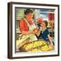 "Crate of New Baby Chicks,"April 1, 1945-W.C. Griffith-Framed Giclee Print