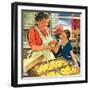 "Crate of New Baby Chicks,"April 1, 1945-W.C. Griffith-Framed Giclee Print