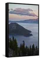 Crater Lake and Wizard Island at Dawn, Crater Lake National Park, Oregon, Usa-James Hager-Framed Stretched Canvas