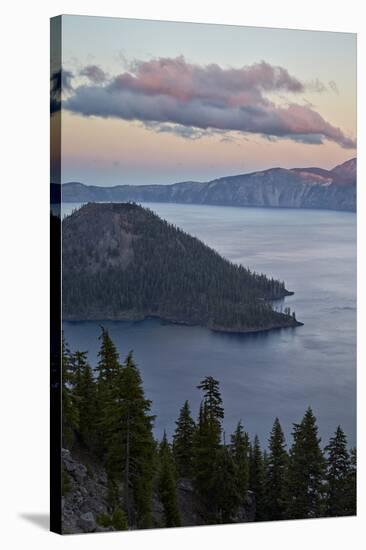 Crater Lake and Wizard Island at Dawn, Crater Lake National Park, Oregon, Usa-James Hager-Stretched Canvas