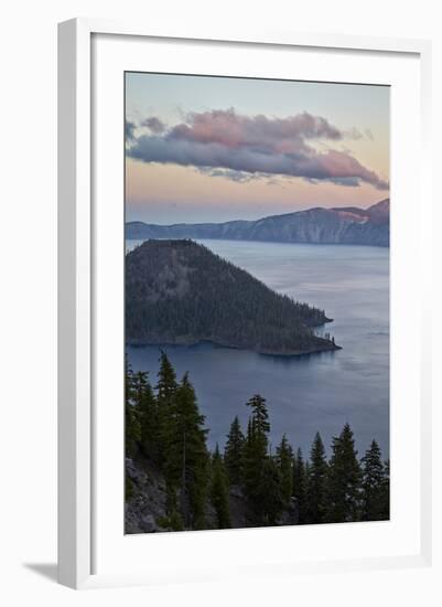 Crater Lake and Wizard Island at Dawn, Crater Lake National Park, Oregon, Usa-James Hager-Framed Photographic Print