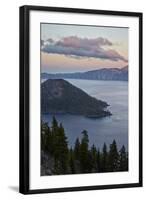 Crater Lake and Wizard Island at Dawn, Crater Lake National Park, Oregon, Usa-James Hager-Framed Photographic Print