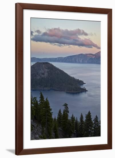 Crater Lake and Wizard Island at Dawn, Crater Lake National Park, Oregon, Usa-James Hager-Framed Photographic Print