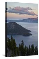 Crater Lake and Wizard Island at Dawn, Crater Lake National Park, Oregon, Usa-James Hager-Stretched Canvas