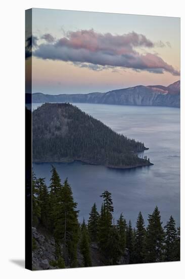 Crater Lake and Wizard Island at Dawn, Crater Lake National Park, Oregon, Usa-James Hager-Stretched Canvas