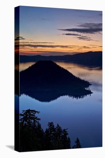 Crater Lake and Wizard Island at Dawn, Crater Lake National Park, Oregon, Usa-James Hager-Stretched Canvas