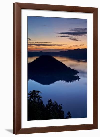 Crater Lake and Wizard Island at Dawn, Crater Lake National Park, Oregon, Usa-James Hager-Framed Photographic Print