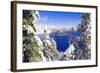 Crater Lake and Wizard Island in Winter, Crater Lake National Park, Oregon, Usa-Russ Bishop-Framed Photographic Print