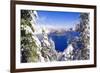 Crater Lake and Wizard Island in Winter, Crater Lake National Park, Oregon, Usa-Russ Bishop-Framed Photographic Print