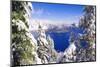 Crater Lake and Wizard Island in Winter, Crater Lake National Park, Oregon, Usa-Russ Bishop-Mounted Photographic Print