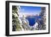 Crater Lake and Wizard Island in Winter, Crater Lake National Park, Oregon, Usa-Russ Bishop-Framed Photographic Print