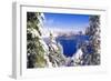 Crater Lake and Wizard Island in Winter, Crater Lake National Park, Oregon, Usa-Russ Bishop-Framed Photographic Print