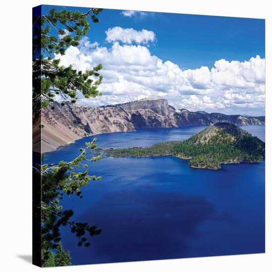 Crater Lake at Crater Lake National Park, Oregon, USA-null-Stretched Canvas