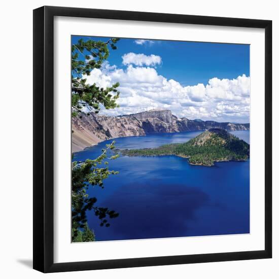 Crater Lake at Crater Lake National Park, Oregon, USA-null-Framed Premium Photographic Print