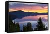 Crater Lake at Sunrise, Crater Lake National Park, Oregon, USA-Michel Hersen-Framed Stretched Canvas