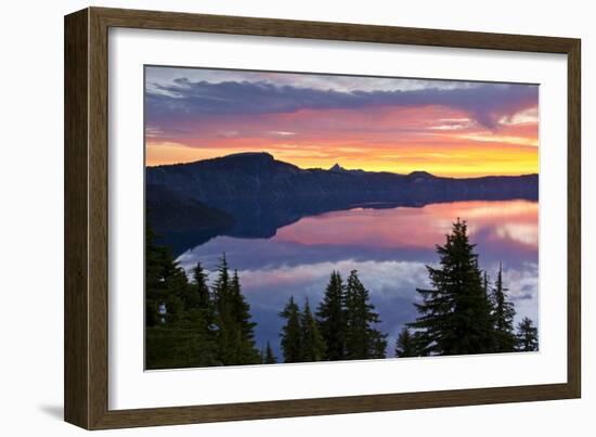 Crater Lake at Sunrise, Crater Lake National Park, Oregon, USA-Michel Hersen-Framed Photographic Print