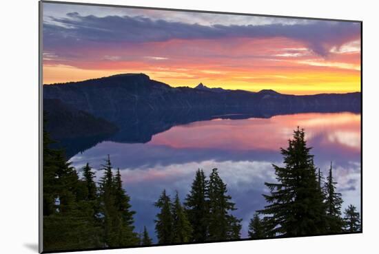 Crater Lake at Sunrise, Crater Lake National Park, Oregon, USA-Michel Hersen-Mounted Photographic Print