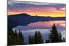 Crater Lake at Sunrise, Crater Lake National Park, Oregon, USA-Michel Hersen-Mounted Photographic Print
