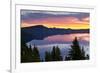 Crater Lake at Sunrise, Crater Lake National Park, Oregon, USA-Michel Hersen-Framed Photographic Print