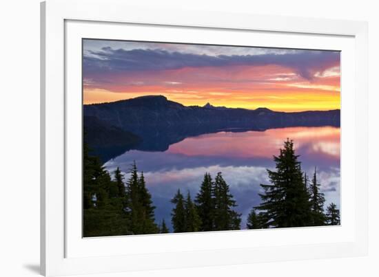 Crater Lake at Sunrise, Crater Lake National Park, Oregon, USA-Michel Hersen-Framed Photographic Print