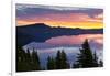 Crater Lake at Sunrise, Crater Lake National Park, Oregon, USA-Michel Hersen-Framed Photographic Print