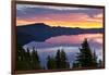 Crater Lake at Sunrise, Crater Lake National Park, Oregon, USA-Michel Hersen-Framed Photographic Print