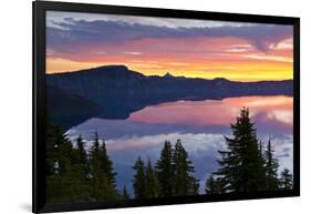 Crater Lake at Sunrise, Crater Lake National Park, Oregon, USA-Michel Hersen-Framed Photographic Print