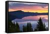 Crater Lake at Sunrise, Crater Lake National Park, Oregon, USA-Michel Hersen-Framed Stretched Canvas